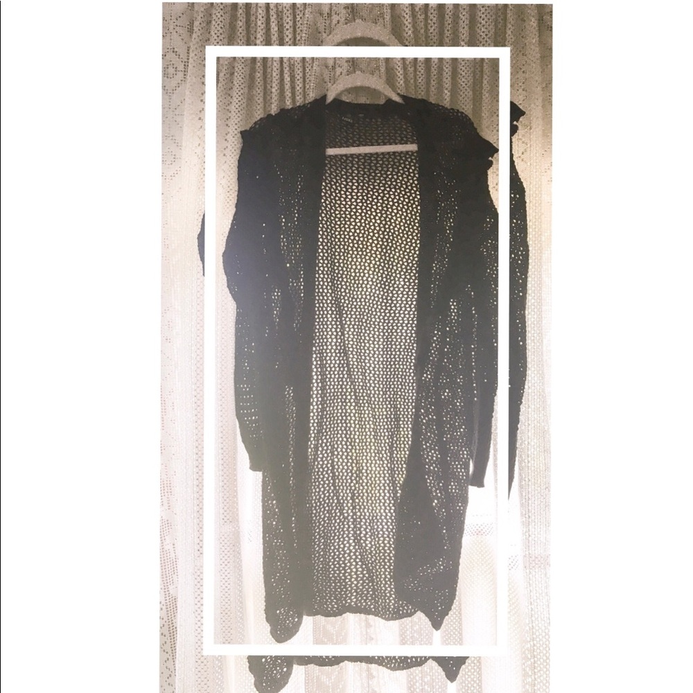 Black duster cardigan